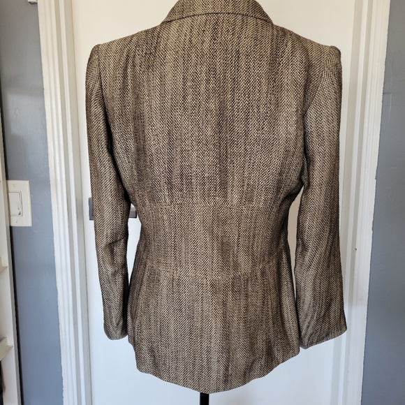 Lafayette 148 New York Linen Blend Career Office Blazer Salt n‎ Pepper Size 6 - Picture 6 of 10